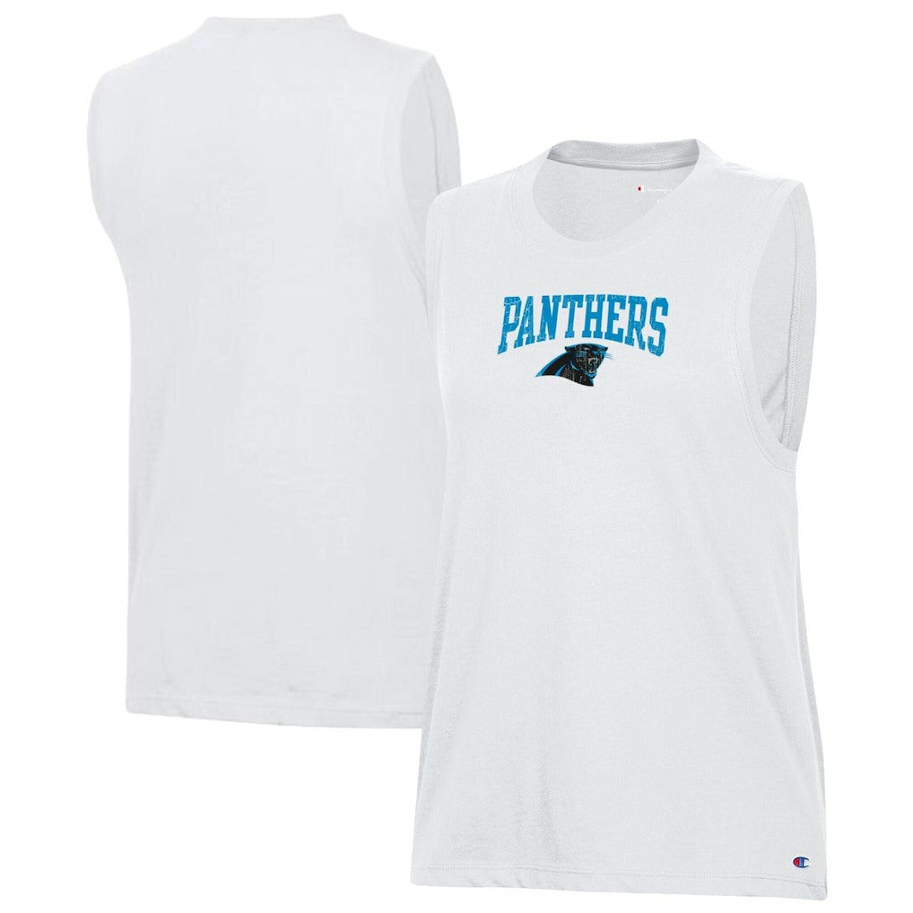 Carolina Panthers Champion Women's Muscle Tank Top White - NFL