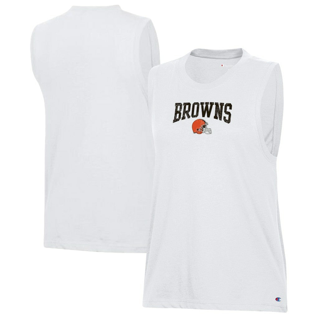 Cleveland Browns Champion Women's Muscle Tank Top White - NFL