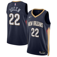 Nike - Derik Queen New Orleans Pelicans Unisex Swingman Jersey - Icon Edition - Navy