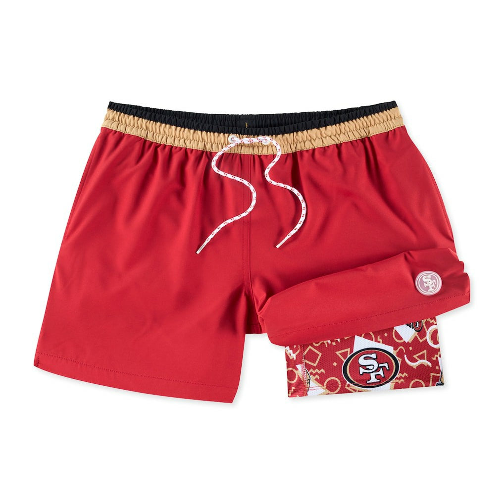 San Francisco 49ers Chubbies The Secret Lined Swim Trunks Cardinal - NFL