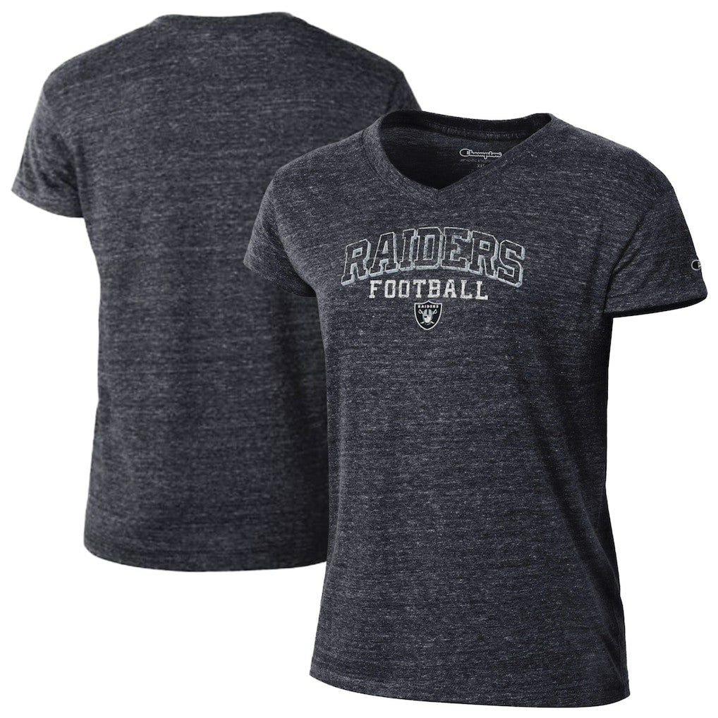 Las Vegas Raiders Champion Women's Triumph Tri-Blend V-Neck T-Shirt Black - NFL