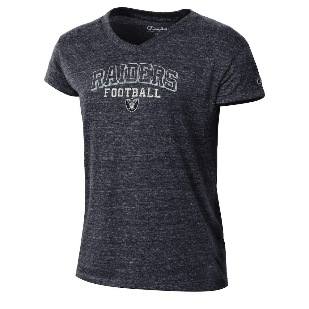 Las Vegas Raiders Champion Women's Triumph Tri-Blend V-Neck T-Shirt Black - NFL