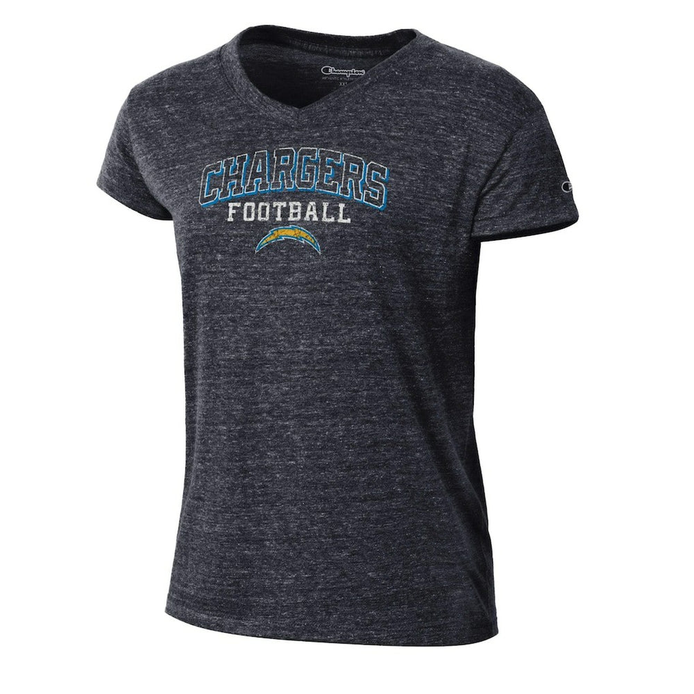 Los Angeles Chargers Champion Women's Triumph Tri-Blend V-Neck T-Shirt Black - NFL