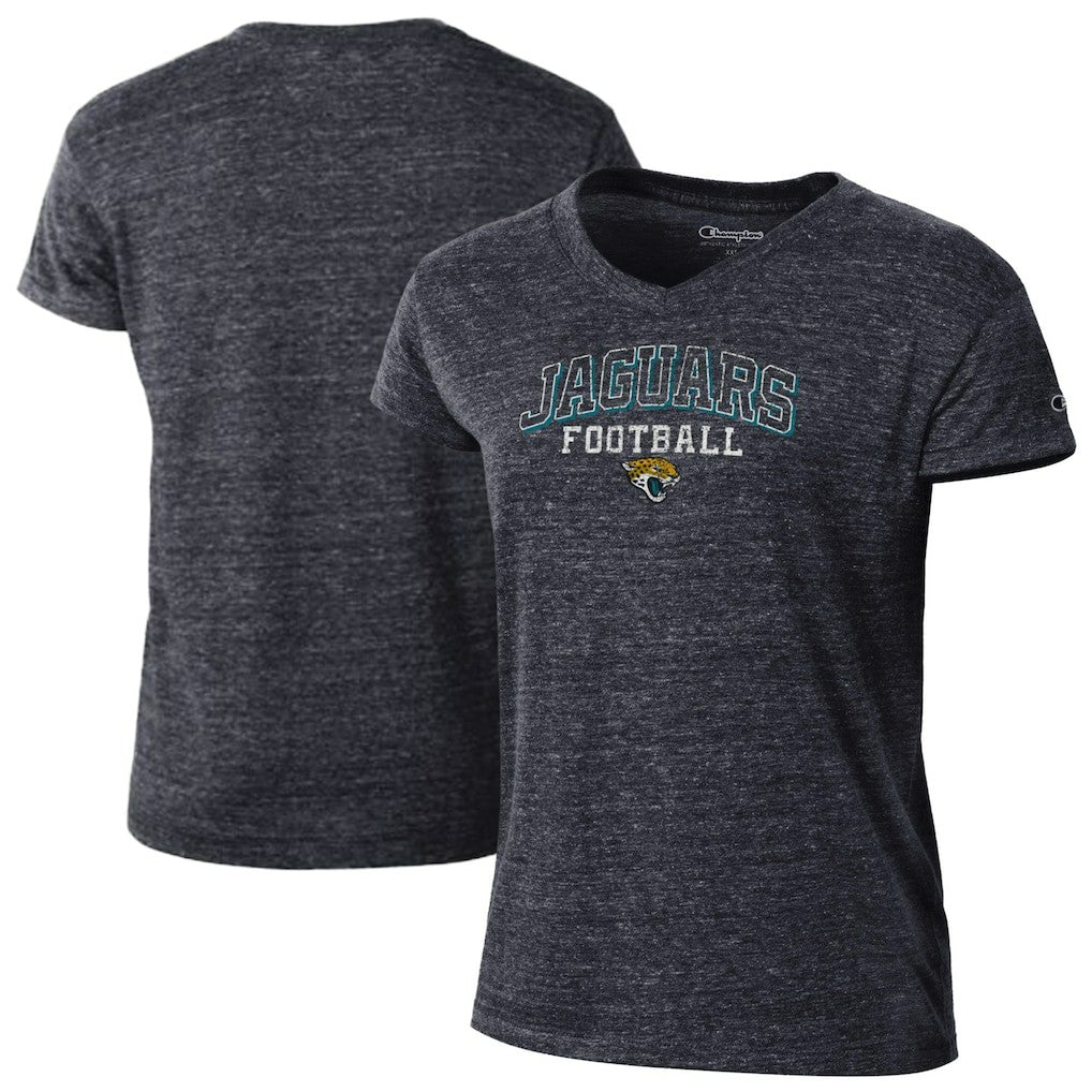 Jacksonville Jaguars Champion Women's Triumph Tri-Blend V-Neck T-Shirt Black - NFL