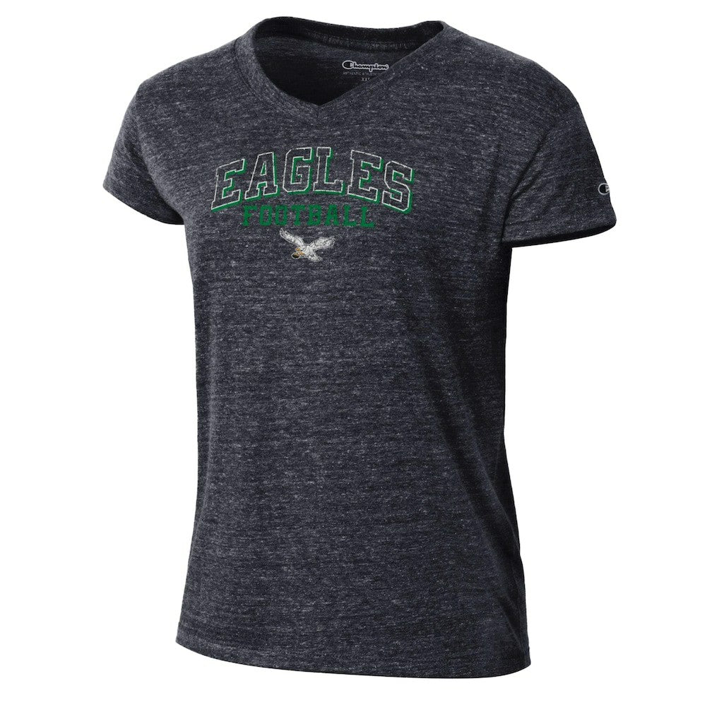 Philadelphia Eagles Champion Women's Triumph Tri-Blend V-Neck T-Shirt Black - NFL