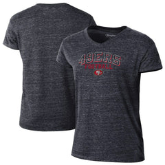 San Francisco 49ers Champion Women's Triumph Tri-Blend V-Neck T-Shirt Black - NFL