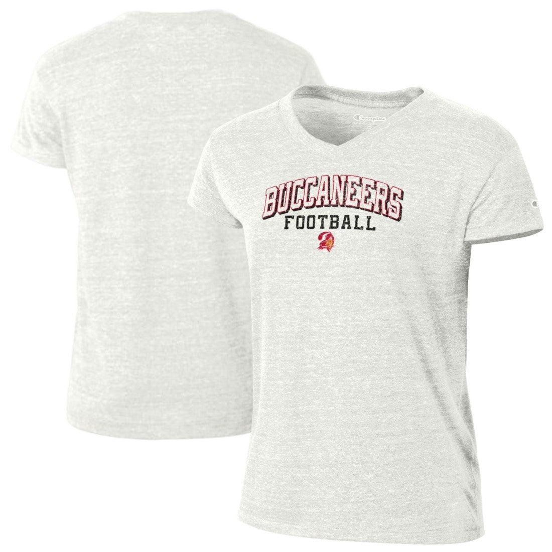 Tampa Bay Buccaneers Champion Women's Triumph Tri-Blend V-Neck T-Shirt White - NFL