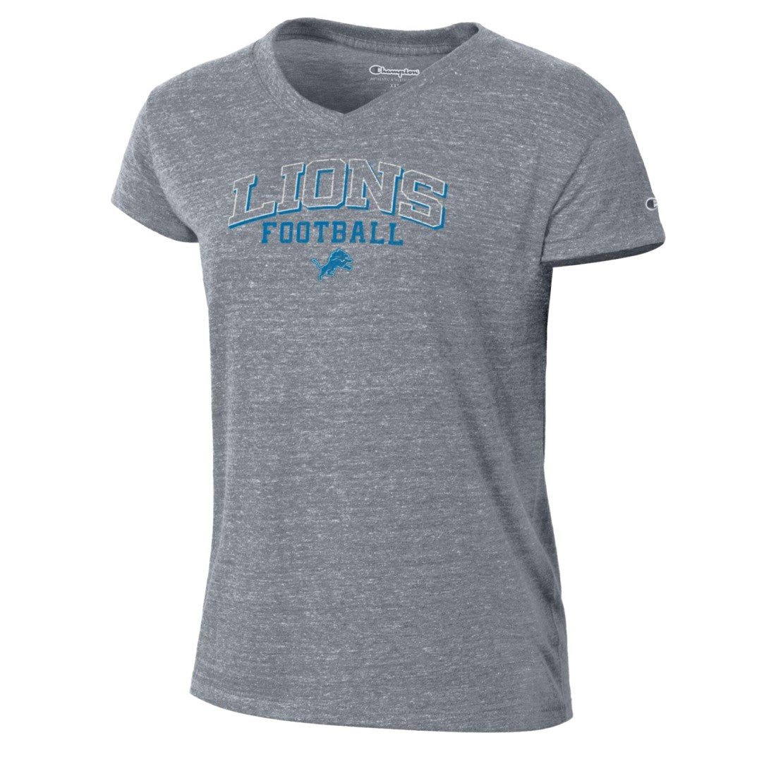 Detroit Lions Champion Women's Triumph Tri-Blend V-Neck T-Shirt Heather Gray - NFL