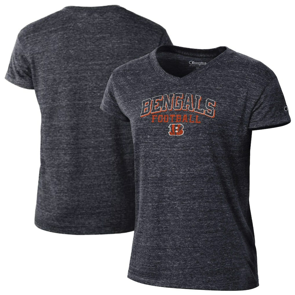 Cincinnati Bengals Champion Women's Triumph Tri-Blend V-Neck T-Shirt Black - NFL