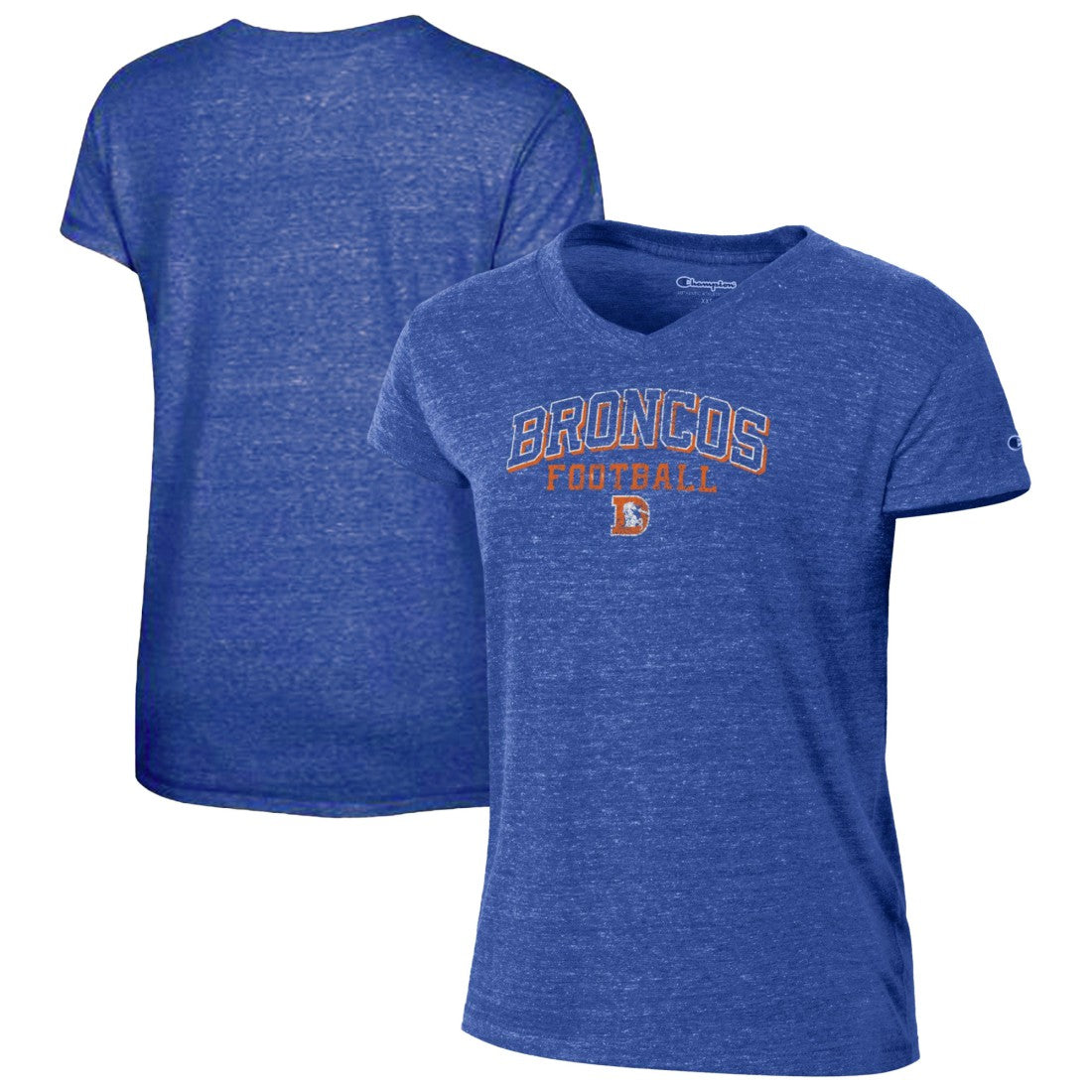Denver Broncos Champion Women's Triumph Tri-Blend V-Neck T-Shirt Royal - NFL