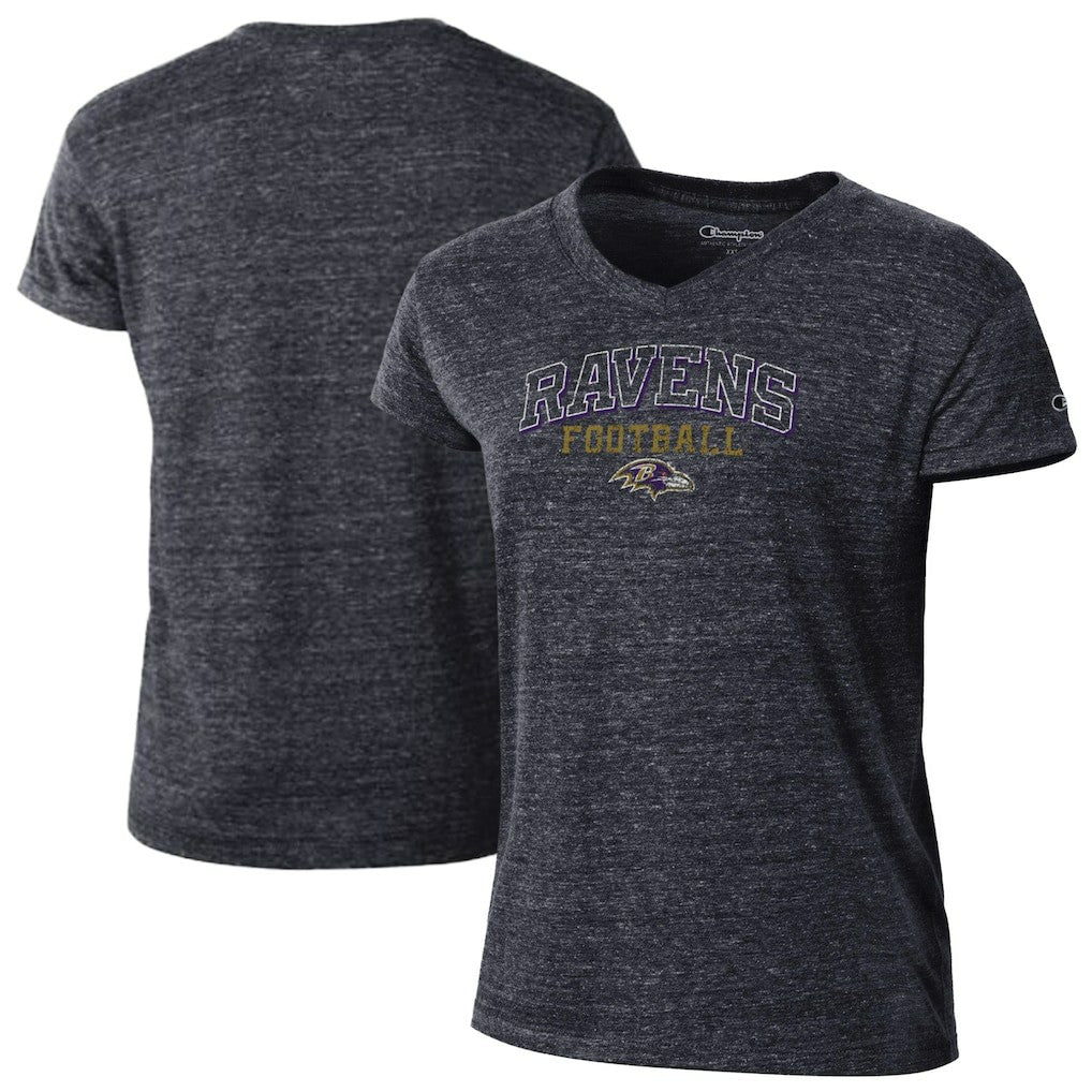 Baltimore Ravens Champion Women's Triumph Tri-Blend V-Neck T-Shirt Black - NFL