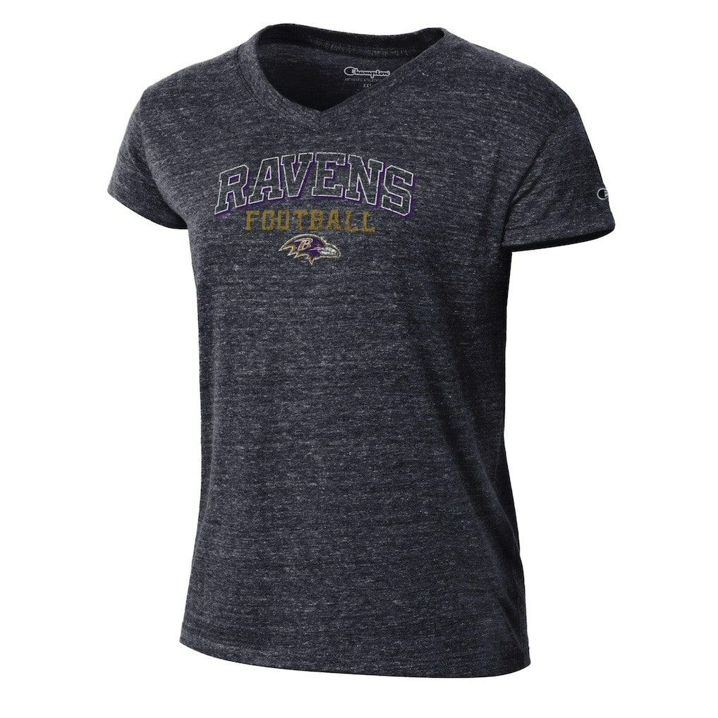 Baltimore Ravens Champion Women's Triumph Tri-Blend V-Neck T-Shirt Black - NFL