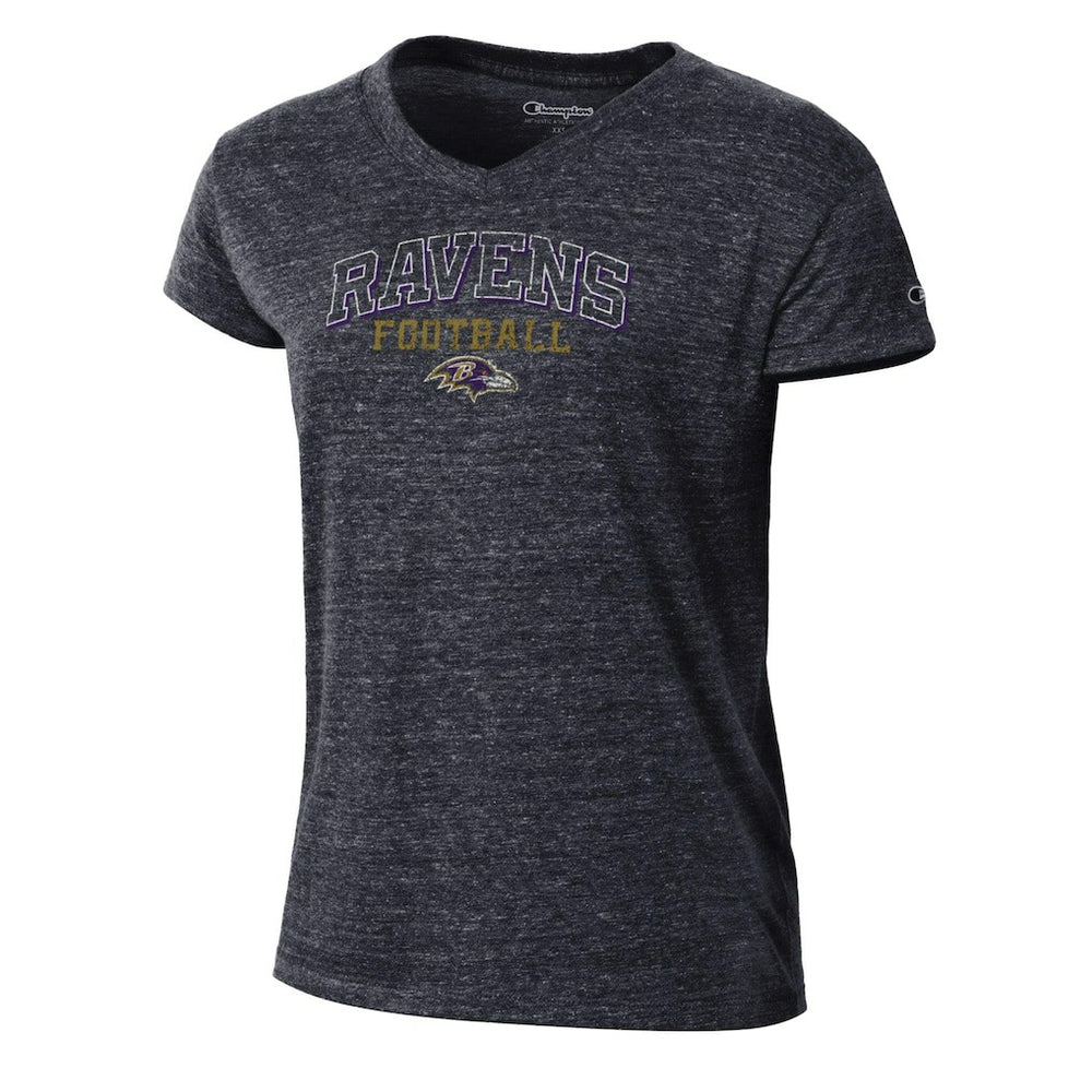 Baltimore Ravens Champion Women's Triumph Tri-Blend V-Neck T-Shirt Black - NFL