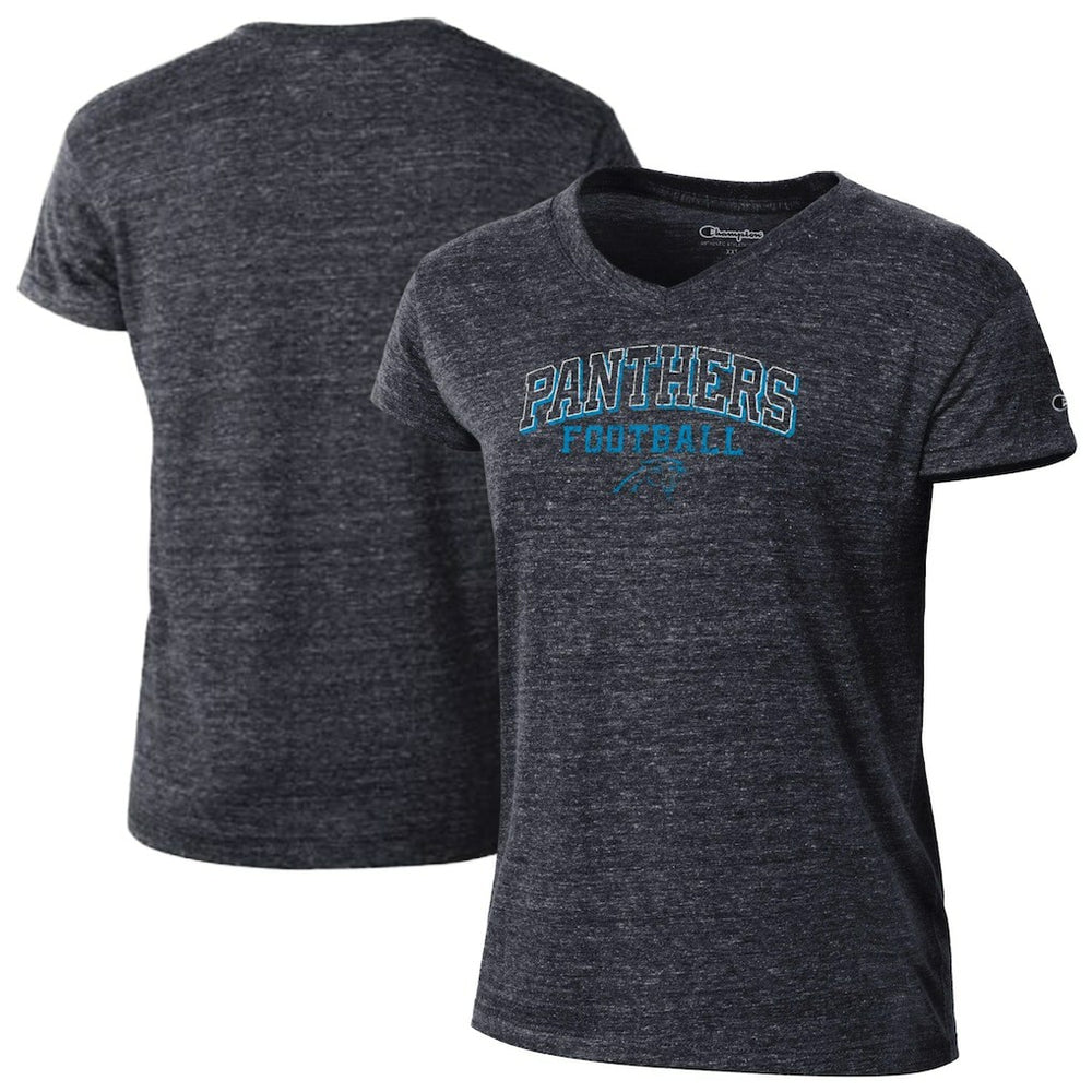 Carolina Panthers Champion Women's Triumph Tri-Blend V-Neck T-Shirt Black - NFL