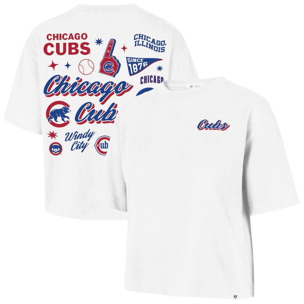 Chicago Cubs '47 Women's Collage Script Reed City T-Shirt Lifestyle