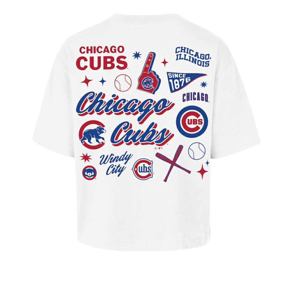 Chicago Cubs '47 Women's Collage Script Reed City T-Shirt Lifestyle