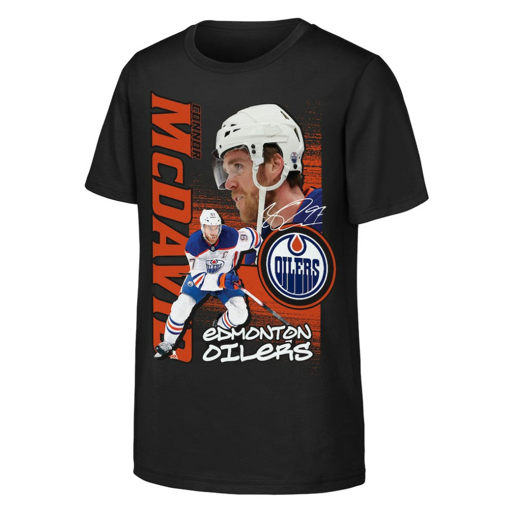 Connor McDavid Edmonton Oilers - Outerstuff Youth Playmaker T-Shirt Black