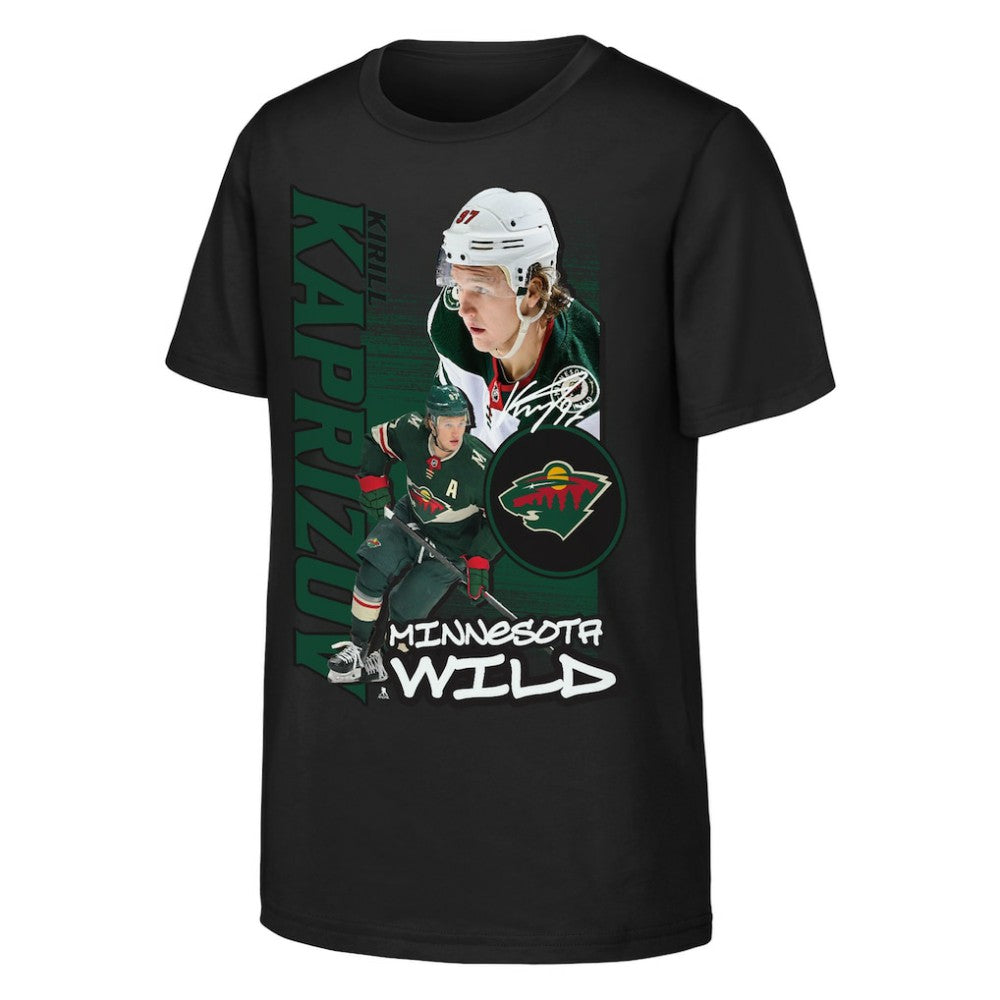Kirill Kaprizov Minnesota Wild - Outerstuff Youth Playmaker T-Shirt Black