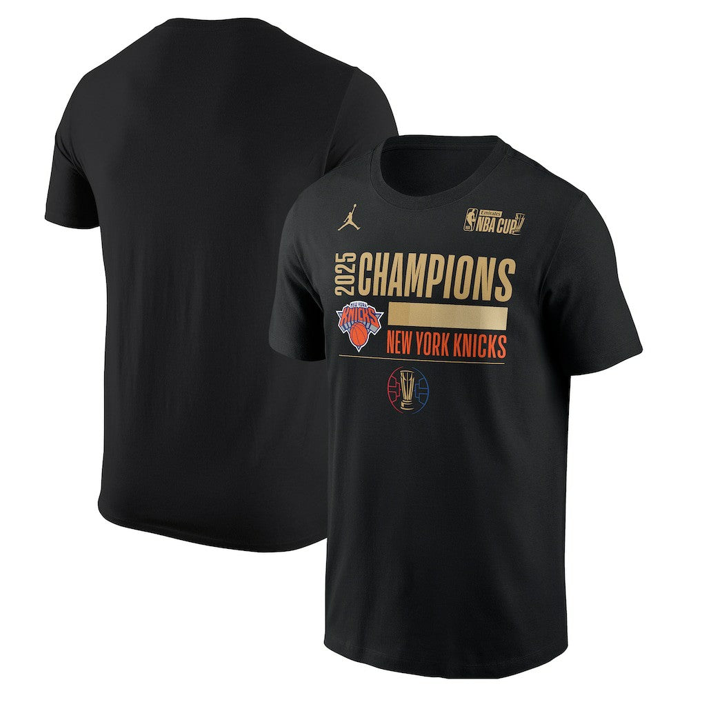 NBA - New York Knicks Jordan Brand 2025 NBA Cup Champions Locker Room T-Shirt - Black