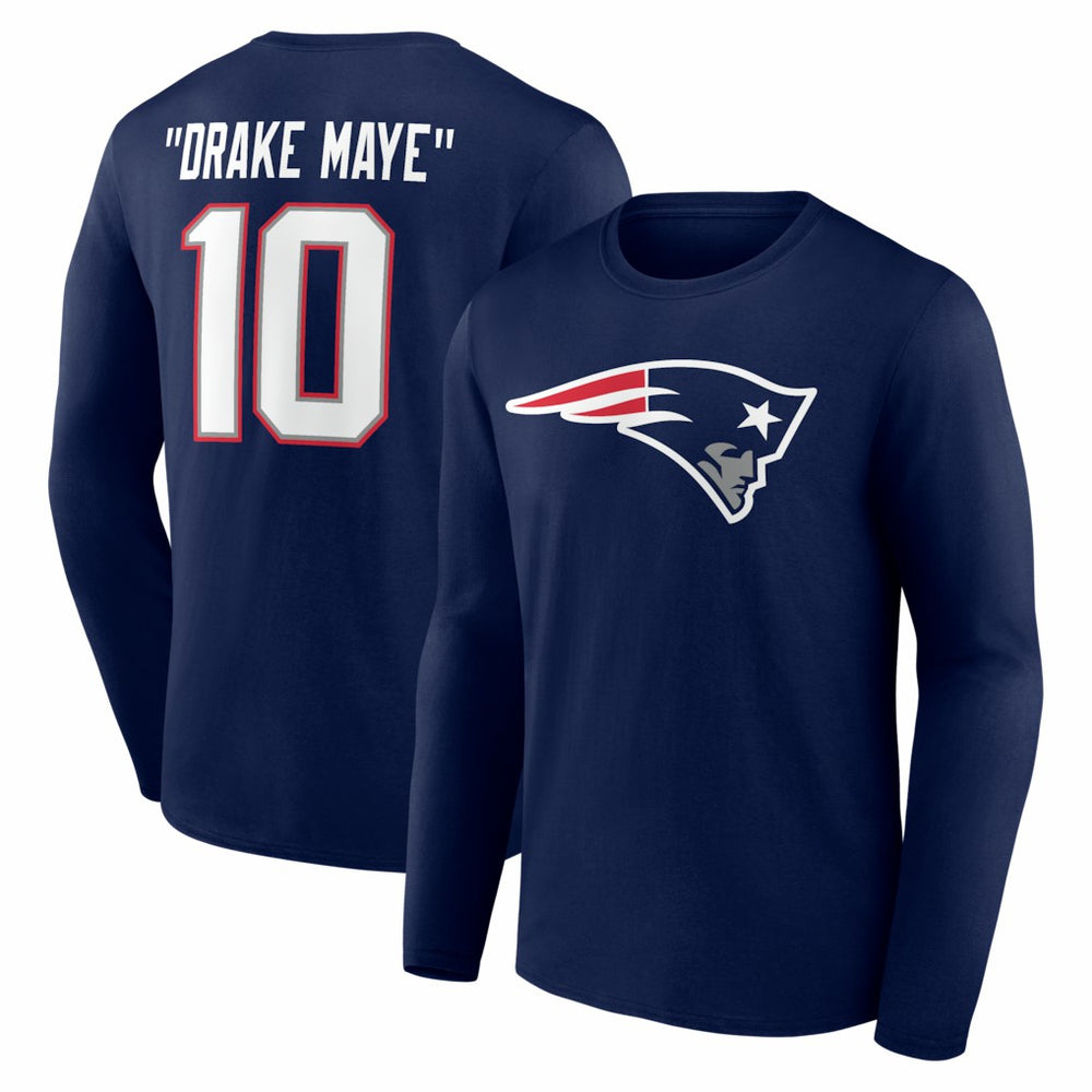 Drake Maye New England Patriots Nickname Long Sleeve T-Shirt Navy - NFL