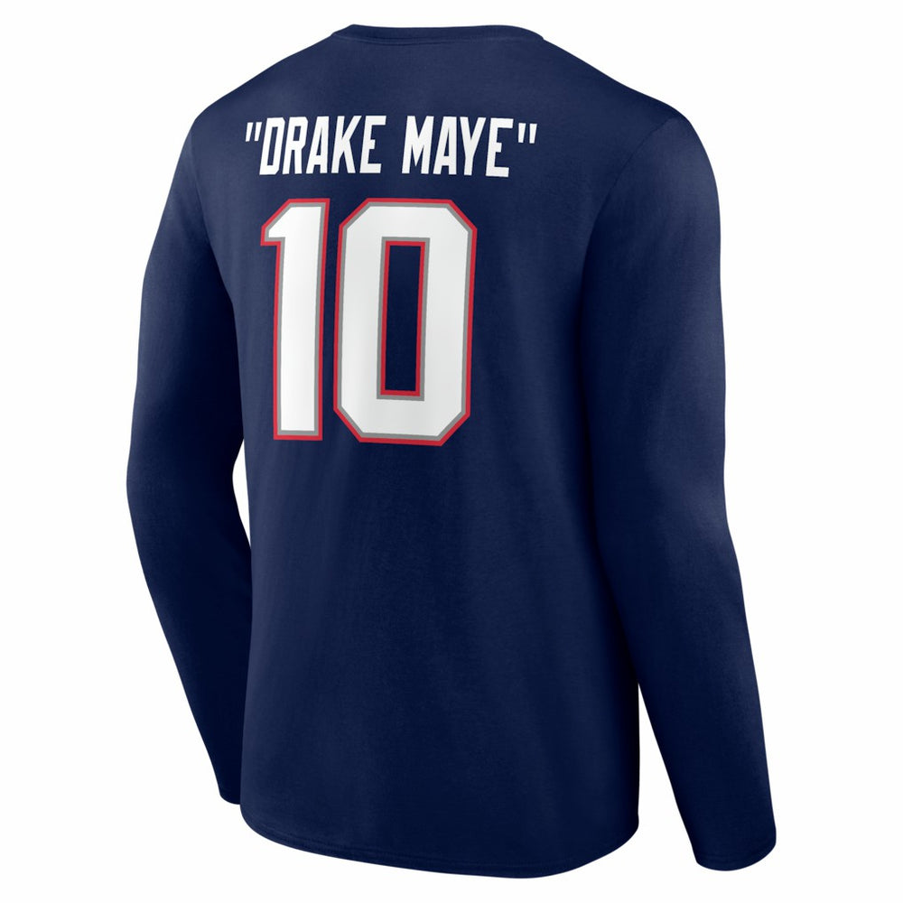 Drake Maye New England Patriots Nickname Long Sleeve T-Shirt Navy - NFL