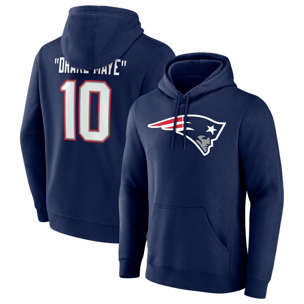Drake Maye New England Patriots Nickname Hoodie Navy - NFL