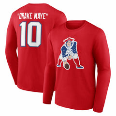 Drake Maye New England Patriots Nickname Long Sleeve T-Shirt Red - NFL