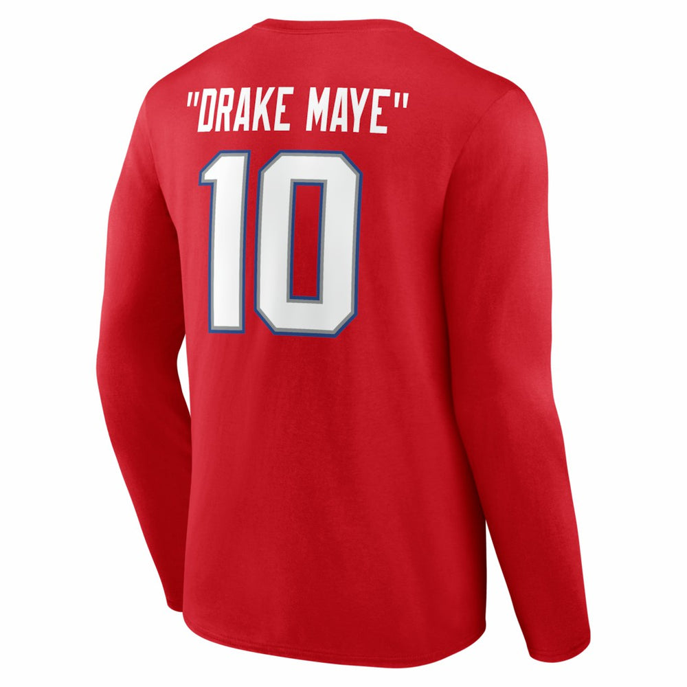 Drake Maye New England Patriots Nickname Long Sleeve T-Shirt Red - NFL