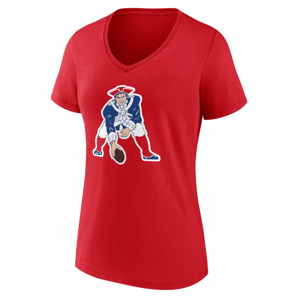 Drake Maye New England Patriots Women's Nickname V-Neck T-Shirt Red - NFL
