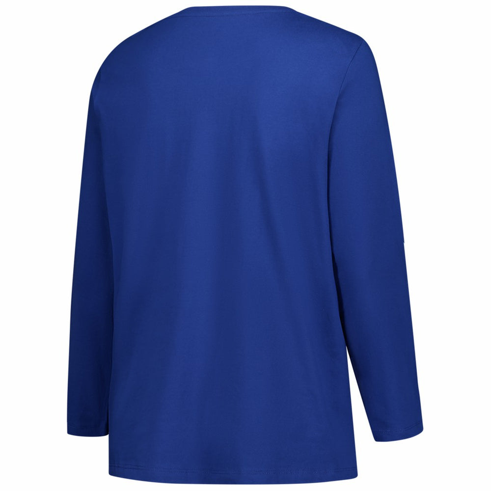 Denver Broncos Women's Plus Size Primary Logo Long Sleeve Scoop Neck T-Shirt Royal - Fanatics