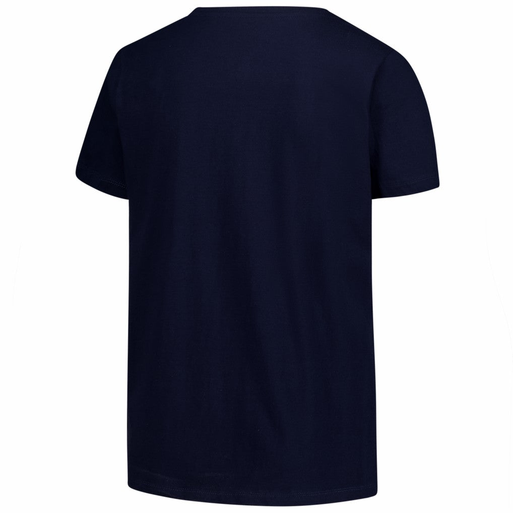 New England Patriots Women's Plus Size Arch Over Logo V-Neck T-Shirt Navy - Fanatics