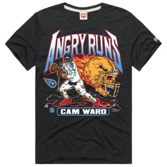 Cameron Ward Tennessee Titans Homage Unisex Angry Runs Player Graphic Tri-Blend T-Shirt Charcoal - NFL