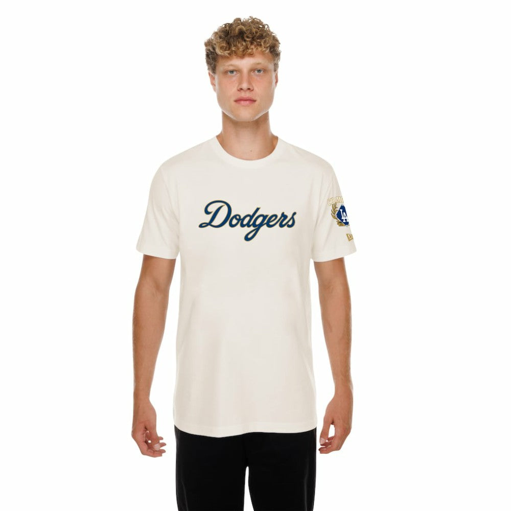 Los Angeles Dodgers New Era 2026 Gold Collection Logo & Patch T-Shirt On Sale