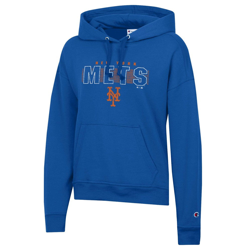 New York Mets Champion Women's Distressed Powerblend Hoodie discount