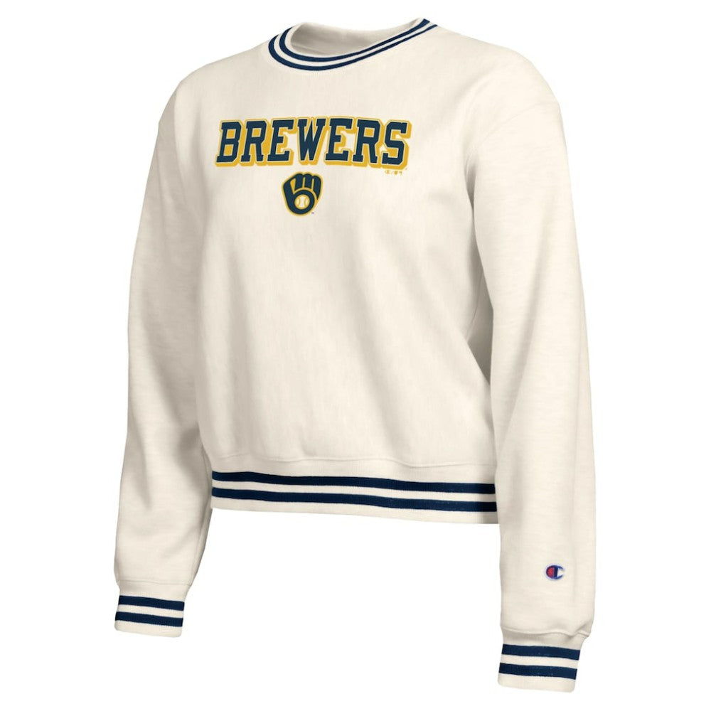 Milwaukee Brewers Champion Women's Reverse Weave Sweatshirt On Sale