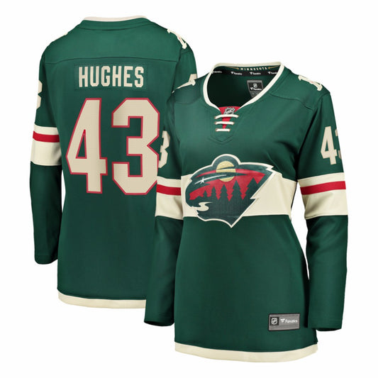 Quinn Hughes Minnesota Wild Fanatics Women's Home Breakaway Jersey - Green | NHL Jerseys