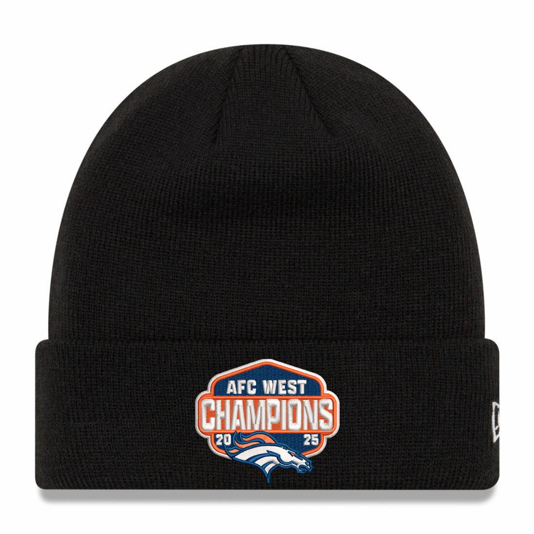 Denver Broncos New Era 2025 AFC West Division Champions Cuffed Knit Hat Black - NFL