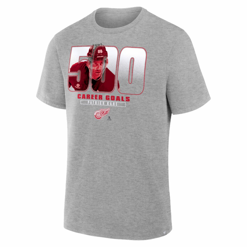 Patrick Kane Detroit Red Wings - 500 Career Goals Milestone T-Shirt Gray