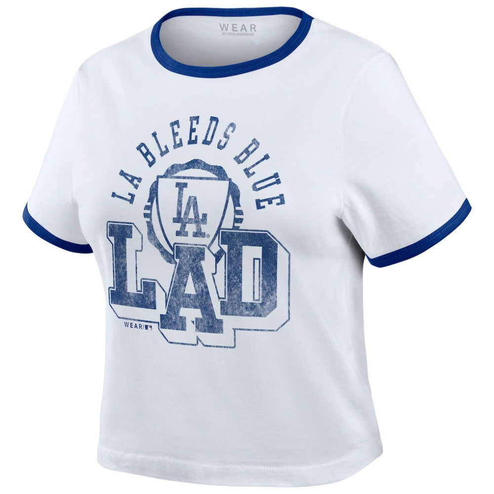 Los Angeles Dodgers WEAR by Erin Andrews Women's Ringer Baby T-Shirt Sale