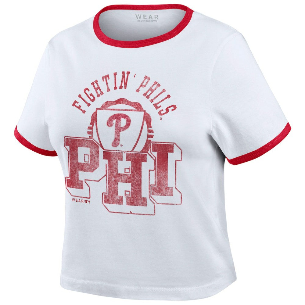 Philadelphia Phillies WEAR by Erin Andrews Women's Ringer Baby T-Shirt Lifestyle