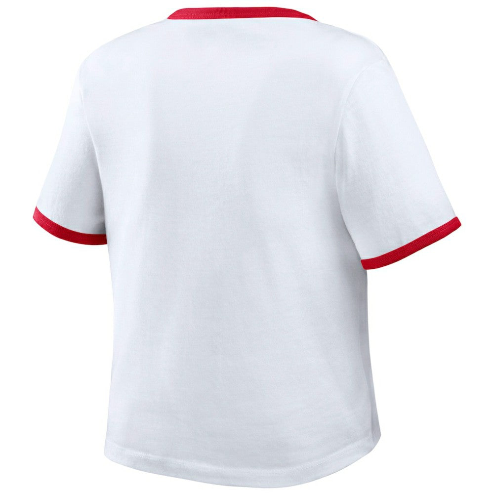 Philadelphia Phillies WEAR by Erin Andrews Women's Ringer Baby T-Shirt Lifestyle