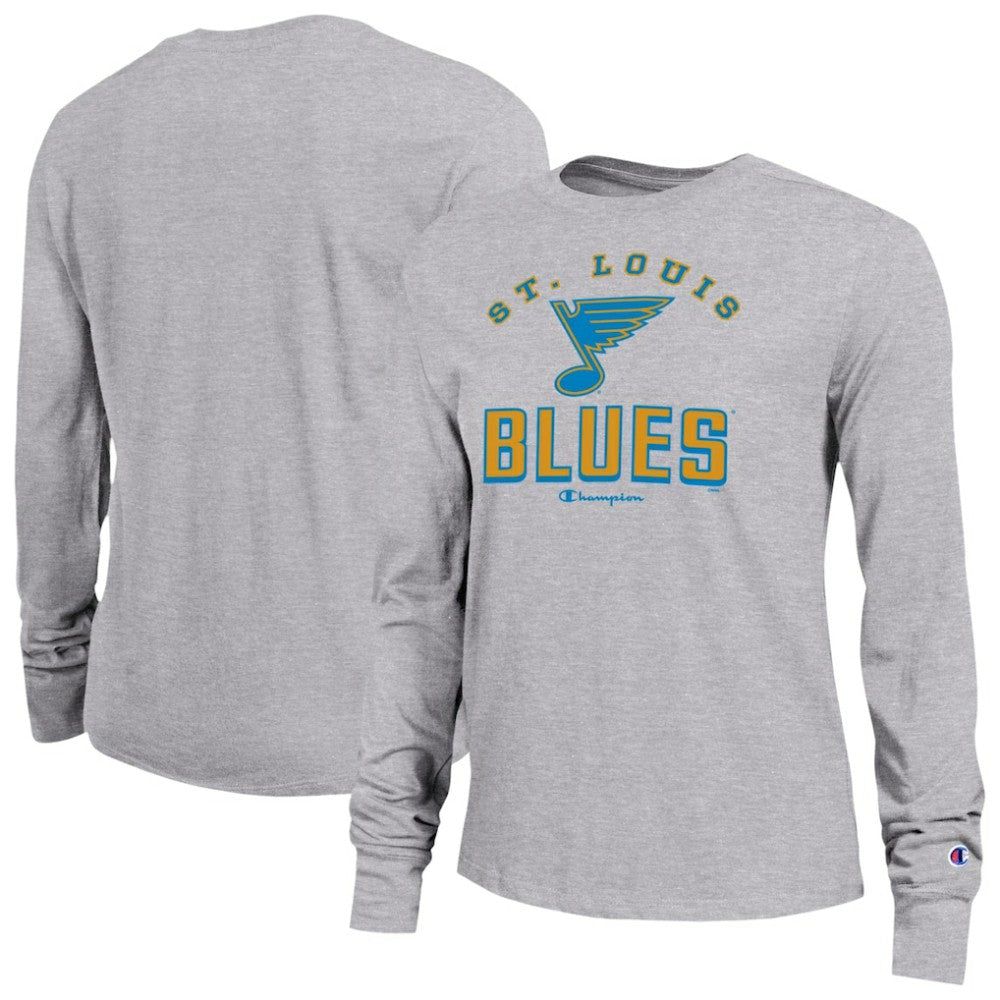 St. Louis Blues - Champion Women's Core Long Sleeve T-Shirt Gray