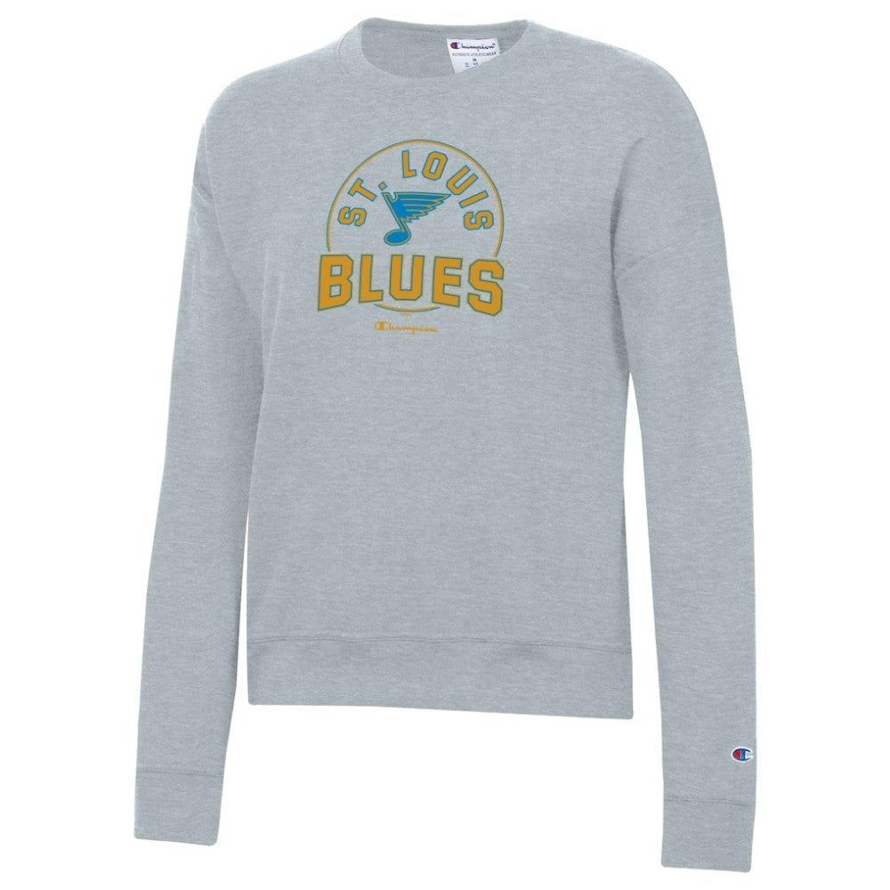 St. Louis Blues - Champion Women's Powerblend Fleece Sweatshirt Gray