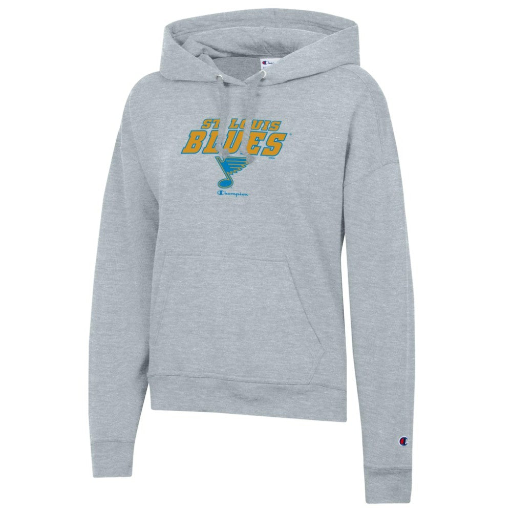 St. Louis Blues - Champion Women's Powerblend Fleece Hoodie Gray