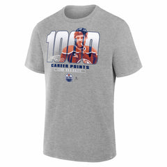 Leon Draisaitl Edmonton Oilers - 1000 Career Points Legacy T-Shirt Gray
