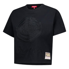 Mitchell & Ness - Detroit Pistons Women's Phantom Cropped T-Shirt - Black