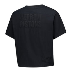 Mitchell & Ness - Detroit Pistons Women's Phantom Cropped T-Shirt - Black