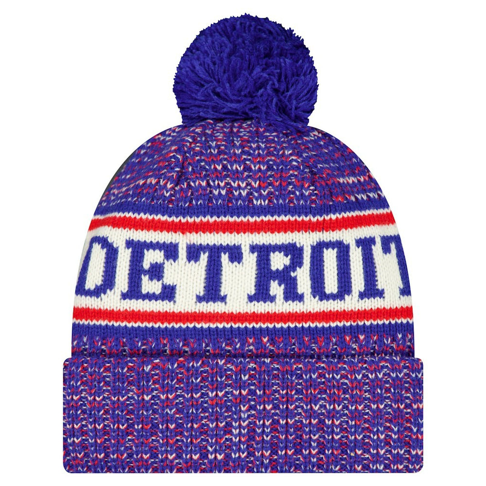 New Era - Detroit Pistons Team Cuffed Knit Hat with Pom - Blue