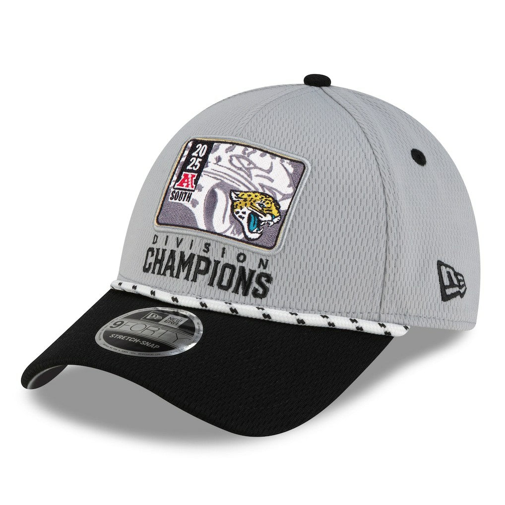 Jacksonville Jaguars New Era 2025 AFC South Division Champions Locker Room Trophy Collection 9FORTY Adjustable Hat Gray/Black - NFL