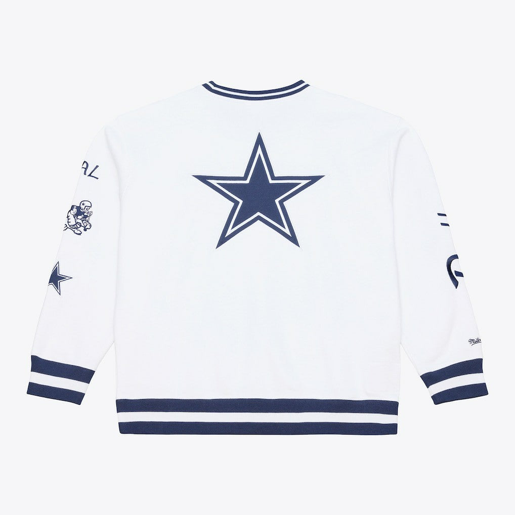 Dallas Cowboys White Out Fleece Sweatshirt White - Mitchell & Ness